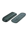 Armrest pad black, integrated foam, 12 x 35 cm, distance between holes 15 cm