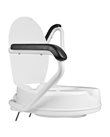 Fixed toiletseat with lift-up armrests
