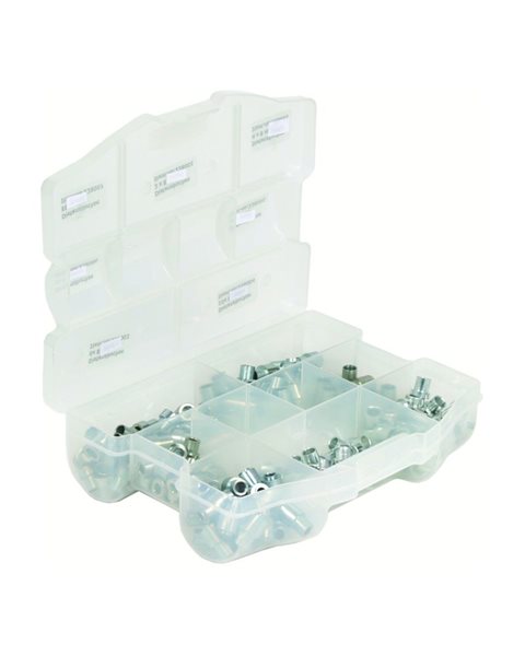 Kiste mit 200 verschiedenen Buchsen