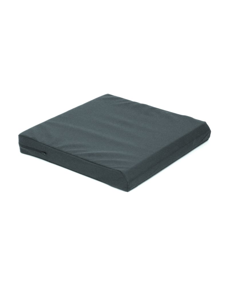 Wheelchair cushion with black incontinence cover