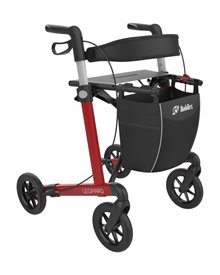 Leopard Rollator rosso con ruote SOFT