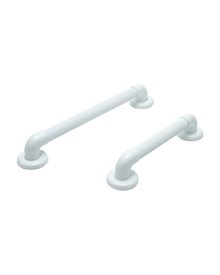Plastic grab bar, white, rilled