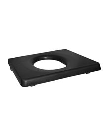 PU-seat with round hole (27 x 20 cm) incl holder for bucket for shower/commode chair width 45 cm (302018/24) incl. clips