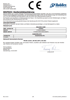 Stok, sort, højdeindstillelig fra 76 - 98 cm (315015)