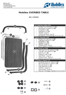 Overbed table assembly manual
