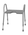 Shower stool, grey, with grey PU seat