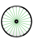 Spinergy SLX - black hub, 24 green spokes