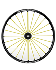 Spinergy SLX, black hub, 24 yellow spokes
