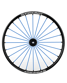 Spinergy SLX black hub, 24 blue spokes