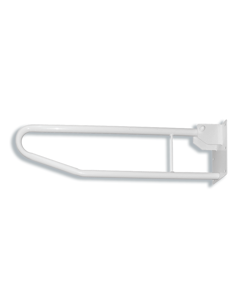 Wall mounted folding support rail, white