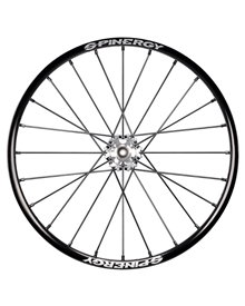 Spinergy XSLX, silver hub, 24 black spokes